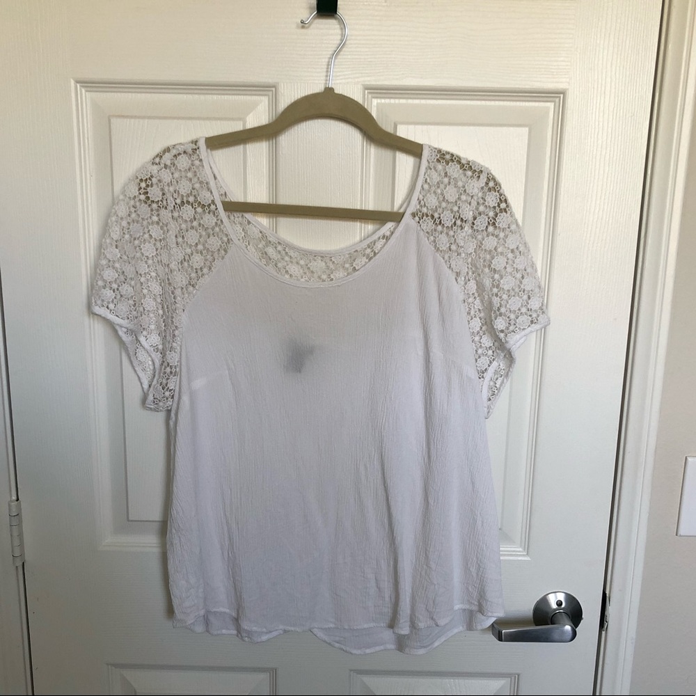 Torrid gauze and lace top
